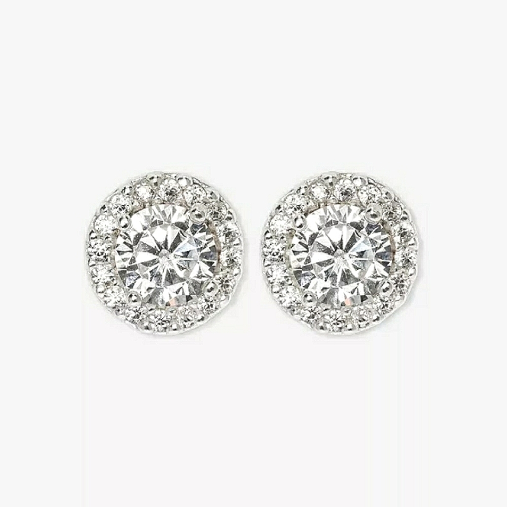 Women's Sterling Silver Cubic Zirconia Round Halo